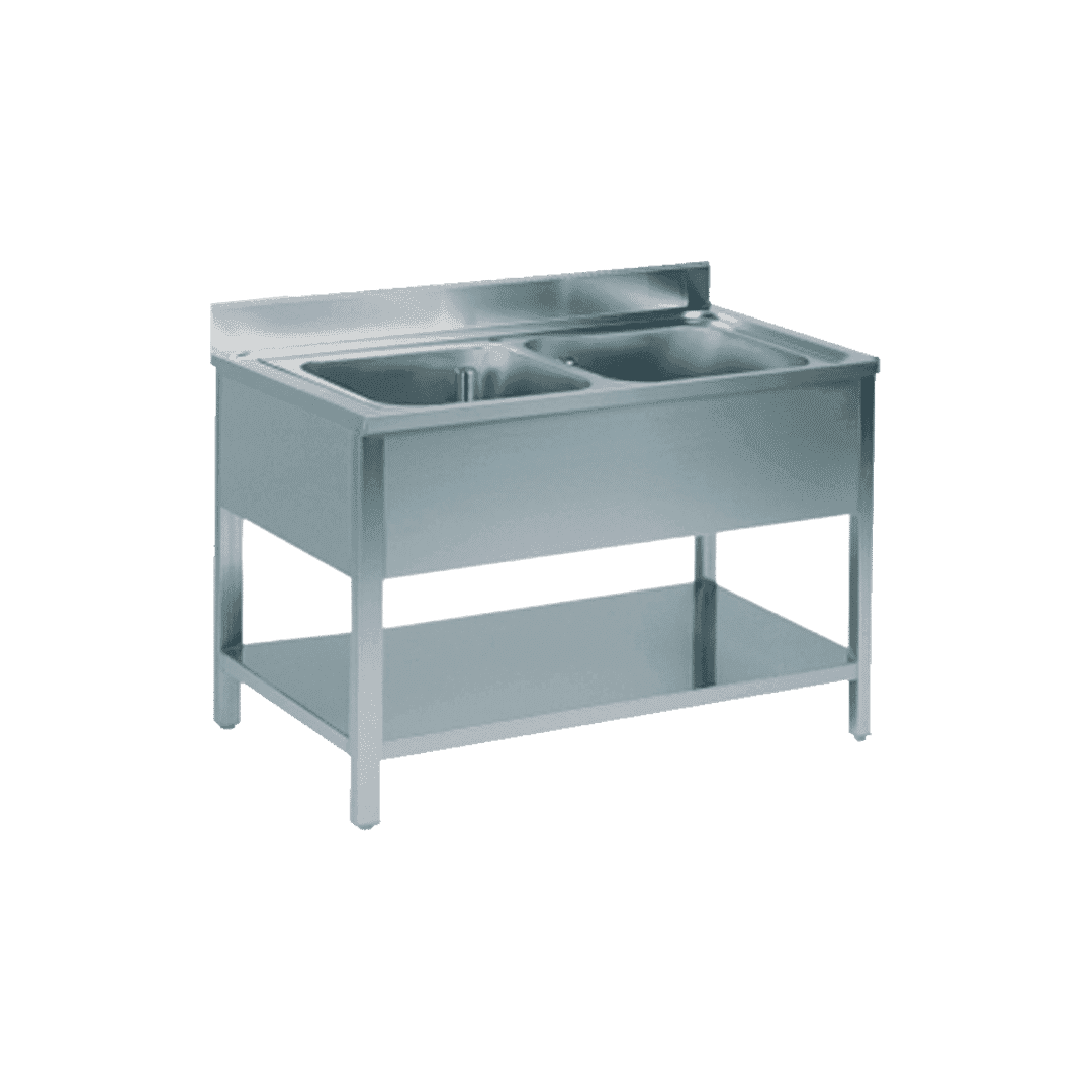 Commercial Double Bowl Sink Unit