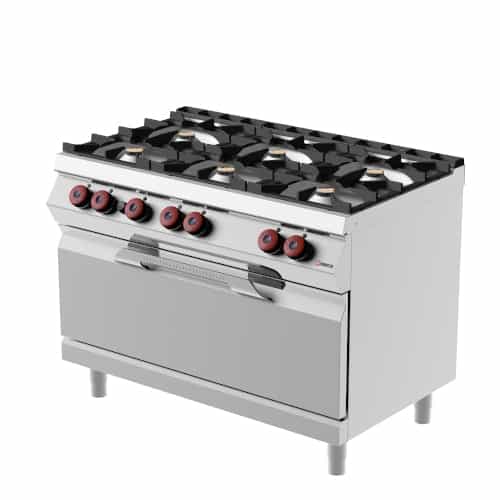 Commercial GAS COOKING RANGE 6 BURNER WITH OVEN